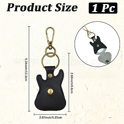 1 portachiavi con ciondolo in similpelle a forma di chitarra&nbsp;KEYC-CL0001-36B