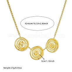 Colliers plastron à pendentif spirale en acier inoxydable 304 pour femmes&nbsp;WG31207-04