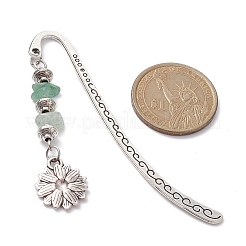 Segnalibro pendente con perline e scaglie di pietre preziose con fiore/albero della vita/luna in lega&nbsp;AJEW-JK00244