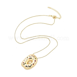 Collane con ciondolo a forma di lettera in ottone micro pavé di zirconi cubici&nbsp;LS-KK-Z069-01G-D