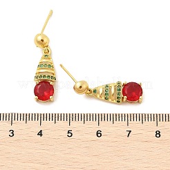Pendientes de tuerca de circonio cúbico con micro pave de latón&nbsp;EJEW-M077-16G