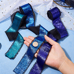 3 Rolle ausgefranstes Polyesterband in 3 Farben&nbsp;DIY-TA0011-50