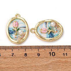 Imprimés alliage pendentifs en émail&nbsp;ENAM-B028-36KCG-01