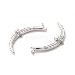 Ciondoli in ottone con placcatura a cremagliera con micro pavé di zirconi chiari&nbsp;KK-I699-05P