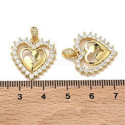 Pendentifs avec zircon cubiques à micro-pavés en laiton&nbsp;KK-D235-10G-01