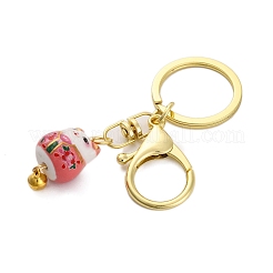 Porte-clés pendentif en porcelaine chat de fortune&nbsp;KEYC-G064-02F