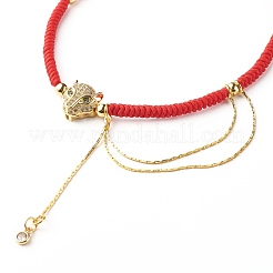 Armband aus Messing mit Leoparden- und Kettenmikropave und Zirkonia für Mädchen und Frauen&nbsp;BJEW-JB06979