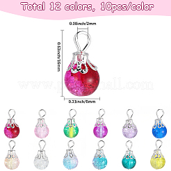 120 Stück runde Anhänger aus Crackle-Glas in zwei Farben.&nbsp;PALLOY-BM00015