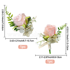 2 stücke 2 stil seide tuch imitation rose corsage boutonniere&nbsp;AJEW-CP0001-61B