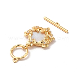 Chiusure a levetta in ottone con pavé di zirconi chiari&nbsp;KK-M243-09G-01
