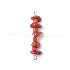 8 Stück 8 Stile gemischte Edelstein-Chip-Perlen-Anschluss-Charms&nbsp;PALLOY-JF03318-02