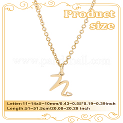 Collier avec pendentif lettre en acier inoxydable 304&nbsp;NJEW-LP0001-39N-G