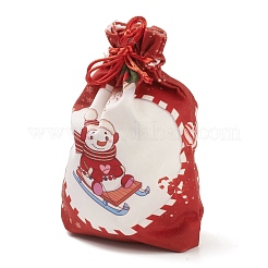 Rechteckige Stoffbeutel mit Weihnachtsmotiv und Jutekordel&nbsp;LS-ABAG-P008-01A