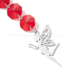 Attrape-soleil suspendus en perles rondes et octogonales en verre&nbsp;HJEW-JM04617-03