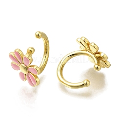 Manschettenohrringe aus Messing mit Blumenmuster&nbsp;EJEW-H016-33G-02