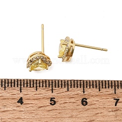 Messing-Mikro pflastern Zirkonia Bolzenohrringe&nbsp;EJEW-G471-17G