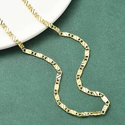 Collane con catena a maglie ovali testurizzate in ottone da 3 mm per donna&nbsp;NJEW-K271-11G