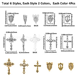 48 Stück 12 Stile DIY Legierung Anhänger und Link Zubehörse Kits&nbsp;FIND-SC0021-27