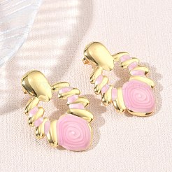 Pendientes de botón esmaltados de acero inoxidable 304&nbsp;SA-CBA46AF-09G
