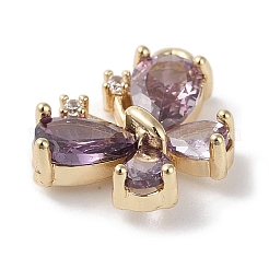 Breloques en laiton avec zircone cubique de micro pave&nbsp;KK-G491-28G-02