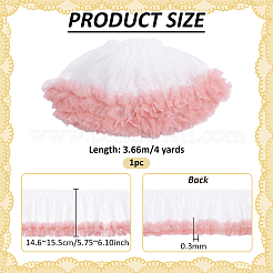4 Yards plissierter Spitzenbesatz aus Polyester&nbsp;OCOR-PH0007-69C