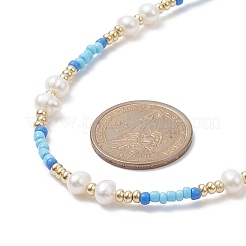 Collana di perle d'imitazione acriliche e semi di vetro per le donne&nbsp;NJEW-JN04278