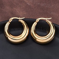 Orecchini a cerchio grandi in acciaio inossidabile 304 con placcatura sotto vuoto in PVD per donna&nbsp;EJEW-F280-06C-G