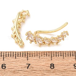 Boucles d'oreilles à clous en laiton pavé de zirconiums cubiques&nbsp;KK-CBAA351-09G