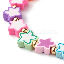 Bracciali elasticizzati fatti a mano con perle di argilla polimerica&nbsp;BJEW-JB06560