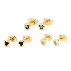 Boucles d'oreilles en laiton avec zircone cubique de micro pave&nbsp;EJEW-F405-22A-G