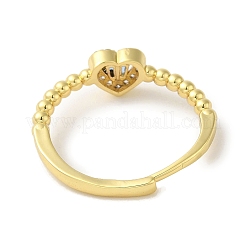 Anelli regolabili in ottone placcato a cremagliera con micro pavé di zirconi cubici&nbsp;RJEW-H228-02G-01