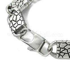 Bracciali a catena ovale in pelle di serpente in acciaio inossidabile 304 per donne e uomini&nbsp;BJEW-C063-10AS