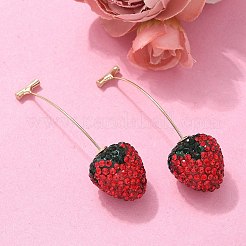 Boucles d'oreilles en alliage de zinc avec strass&nbsp;LS-EJEW-E314-01G