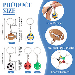 5 porte-clés en plastique PVC 5 styles.&nbsp;KEYC-TA0001-48