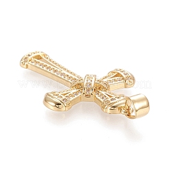 Pendentifs avec zircon cubiques à micro-pavés en laiton&nbsp;KK-M210-01G