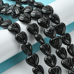 Natürliche schwarze Onyxperlenstränge&nbsp;G-D067-E01