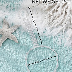 Fußkettchen mit runden Kunststoffperlen im Bohème-Stil und elastischen Zehenringen für Damen&nbsp;FS-WGAA4EB-01