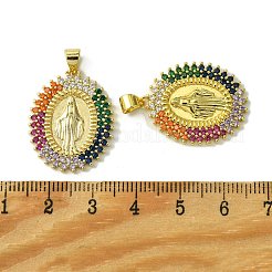 Pendenti in zirconi cubici colorati in micro pavè di ottone&nbsp;KK-H472-51A-G