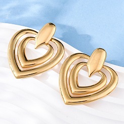 Pendientes de botón de acero inoxidable 304&nbsp;EJEW-Z098-10G