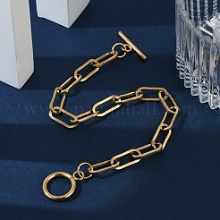 Ionenplattierung (IP) 304 Edelstahl-Büroklammer-Kettenarmbänder&nbsp;BJEW-O186-03G
