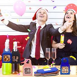 20 Stück 5 Stile quadratische Aufbewahrungsboxen aus Kraftpapier für Festivalgeschenke mit PVC-Fenster und Lochgriff&nbsp;CON-PH0003-04