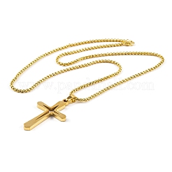 Colliers pendentifs en acier inoxydable croix 201&nbsp;NJEW-F320-02G