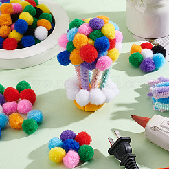 500 Stück 10 Farben DIY Puppe Handwerk Pom Pom Garn Pom Pom Bälle&nbsp;AJEW-PH0011-75