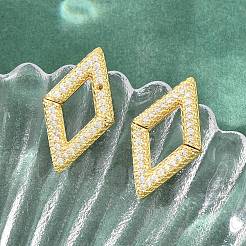 Boucles d'oreilles en laiton avec zircone cubique de micro pave&nbsp;KK-Z166-05G