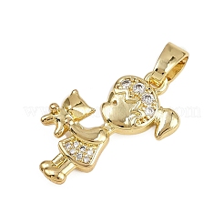 Pendentifs avec zircon cubiques à micro-pavés en laiton&nbsp;KK-D409-31G
