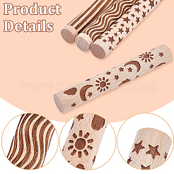 4 rullo per texture in argilla con manico in legno in 4 stili&nbsp;TOOL-CN0001-08