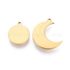 Pendenti in acciaio inossidabile 304 con strass e turchese sintetico&nbsp;X-STAS-T074-14G