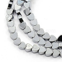 Grade una placca non magnetici ematite Perle sintetiche cuore fili&nbsp;G-O002-02A