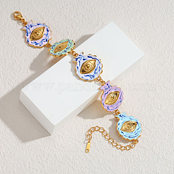 Boho-Armbänder aus 304 Edelstahl mit Emaille-Motiv und bösem Blick für Damen&nbsp;WG04763-01