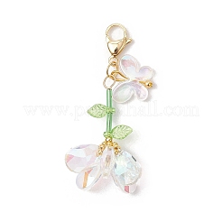 Set di decorazioni con pendenti a farfalla in acrilico e perline di vetro fatte a mano&nbsp;HJEW-MZ00259-03